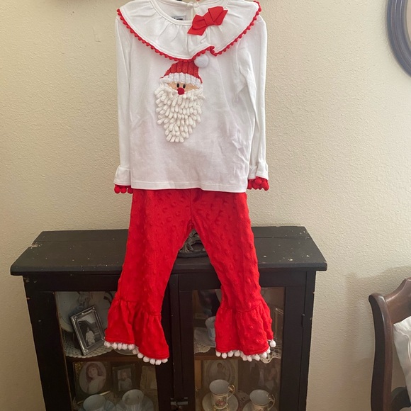 New With Tags Mudpie Santa Minky Pant set size 2T - Picture 4 of 14